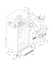 Cabinet Diagram and Parts List for FGHT1832PF2  Frigidaire Refrigerator