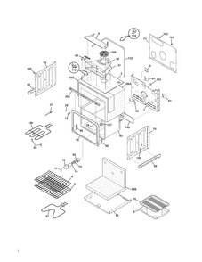 Upper Oven Diagram and Parts List for FFET2725LSB  Frigidaire Wall Oven