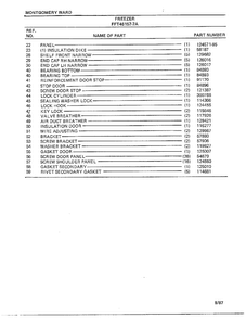 Freezer Page 2 Diagram and Parts List for 46157A-7  Frigidaire Freezer