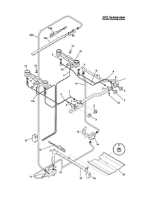 Burner Diagram and Parts List for TGO336BGD2  Tappan Range