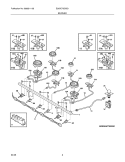 BURNERS Diagram and Parts List for E36GC75GSS1  Electrolux Cooktop
