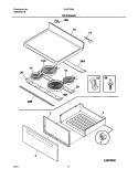 TOP / DRAWER Diagram and Parts List for GLEF376AQD  Frigidaire Range