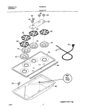 MAIN TOP Diagram and Parts List for FGC36C4AWB  Frigidaire Cooktop