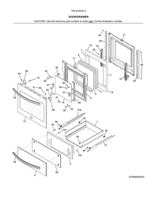 Door/drawer Diagram and Parts List for 79040303410  Kenmore Wall Oven