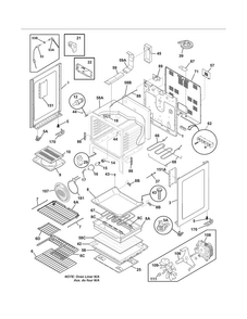 Body Diagram and Parts List for CGEF3055MFB  Frigidaire Range