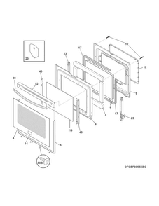 Door Diagram and Parts List for FGEF3058RWA  Frigidaire Range