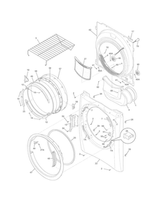Front Panel/lint Filter Diagram and Parts List for EIMED55IIW1  Electrolux Dryer