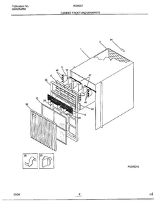 Cabinet Front And Wrapper Diagram and Parts List for 5068007B  Frigidaire Air Conditioner
