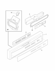 Control Panel Diagram and Parts List for 58714028200A  Kenmore Dishwasher
