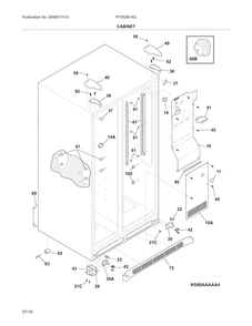 Cabinet Diagram and Parts List for FFSS2614QE6A  Frigidaire Refrigerator