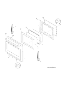 Door Diagram and Parts List for FFEF3043LSN  Frigidaire Range