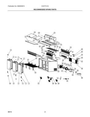 02 - RECOMMENDED SPARE PARTS Diagram and Parts List for KCST70-18  Frigidaire Miscellaneous