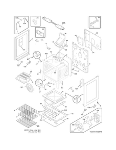Body Diagram and Parts List for FGGF3032MBD  Frigidaire Range