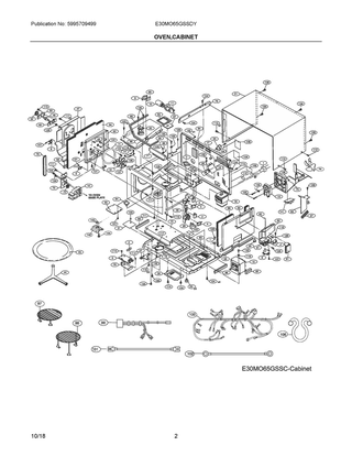 Oven,cabinet Diagram and Parts List for E30MO65GSSDY  Frigidaire Microwave