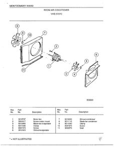 Room Air Conditioner Page 3 Diagram and Parts List for 5198B  Frigidaire Air Conditioner