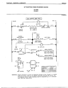 21" Elect. Free Standing Range/wire Diagram and Parts List for 37-0117  Frigidaire Range