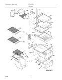 SHELVES Diagram and Parts List for FRS26KF6DB1  Frigidaire Refrigerator