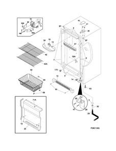 Cabinet Diagram and Parts List for FFU21F5HWZ  Frigidaire Freezer