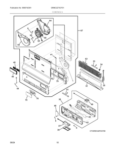 Controls Diagram and Parts List for GRMC2273CF01  Frigidaire Refrigerator