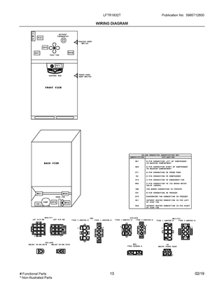 Wiring Diagram Diagram and Parts List for LFTR1832TE2  Frigidaire Refrigerator
