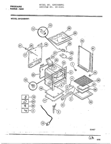 Frigidaire Range-gas Page 5 Diagram and Parts List for 2281  Frigidaire Range