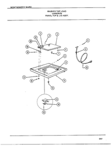 Panel Top And Lid Assy Diagram and Parts List for 6347B  Frigidaire Washer
