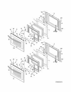 Doors Diagram and Parts List for 79049533313  Kenmore Wall Oven