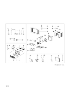 Recommended Spare Parts Diagram and Parts List for FRA106CVA10  Frigidaire Air Conditioner