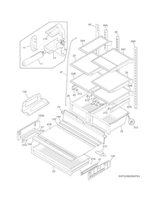 Shelves Diagram and Parts List for FGHB2866PFGA  Frigidaire Refrigerator