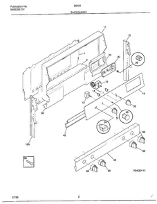 Backguard Diagram and Parts List for 284260A  Frigidaire Range