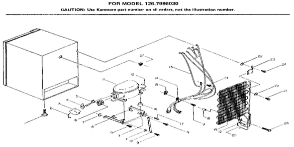 Unit Parts Diagram and Parts List for 1267986020  Kenmore Ice Maker