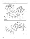 TOP/DRAWER Diagram and Parts List for GLGFZ386FCH  Frigidaire Range