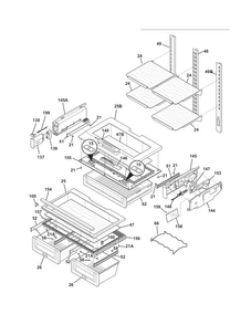 Shelves Diagram and Parts List for EI28BS51IB6  Electrolux Refrigerator
