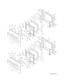 Doors Diagram and Parts List for FFET2725PSD  Frigidaire Wall Oven
