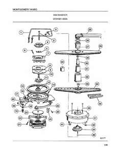 Dishwasher Page 7 Diagram and Parts List for 1081-000A  Frigidaire Dishwasher