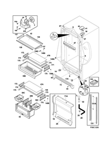 Cabinet Diagram and Parts List for E32AR85PQSC  Electrolux Refrigerator