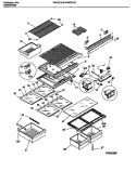SHELVES, CONTROLS, DIVIDER, MULLION Diagram and Parts List for F44C21BD0  Frigidaire Refrigerator