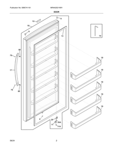 Door Diagram and Parts List for MRAA2021KW1  Frigidaire Refrigerator