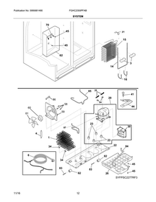 System Diagram and Parts List for FGHC2355PFAB  Frigidaire Refrigerator