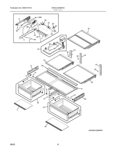 Shelves Diagram and Parts List for GRQC2255BF02  Frigidaire Refrigerator