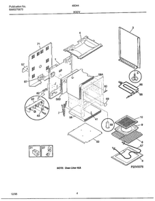 Body Diagram and Parts List for 480440D  Frigidaire Range