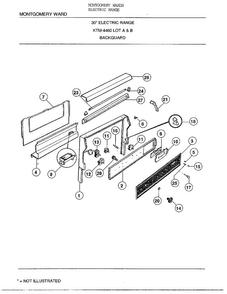 30` Backguard Diagram and Parts List for 4460B  Frigidaire Range