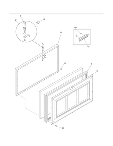 Door Diagram and Parts List for WFC09M3BW8  Westinghouse Freezer