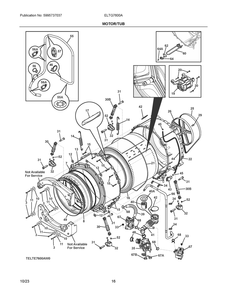 Motor/Tub Diagram and Parts List for ELTG7600AT0  Frigidaire Washer Dryer Combo