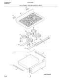TOP/DRAWER Diagram and Parts List for PGLEF385CQ2  Frigidaire Range