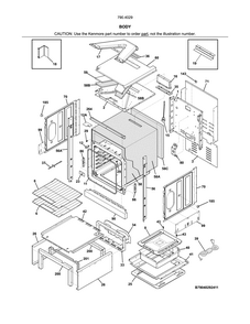 Body Diagram and Parts List for 79040292411  Kenmore Wall Oven