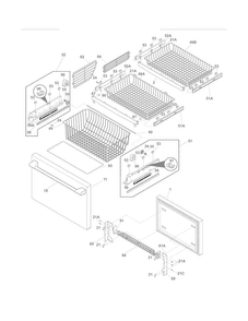 Freezer Drawer/baskets Diagram and Parts List for E23BC78IPS8  Electrolux Refrigerator
