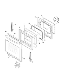 Door Diagram and Parts List for KEF355XSD  Kelvinator Range