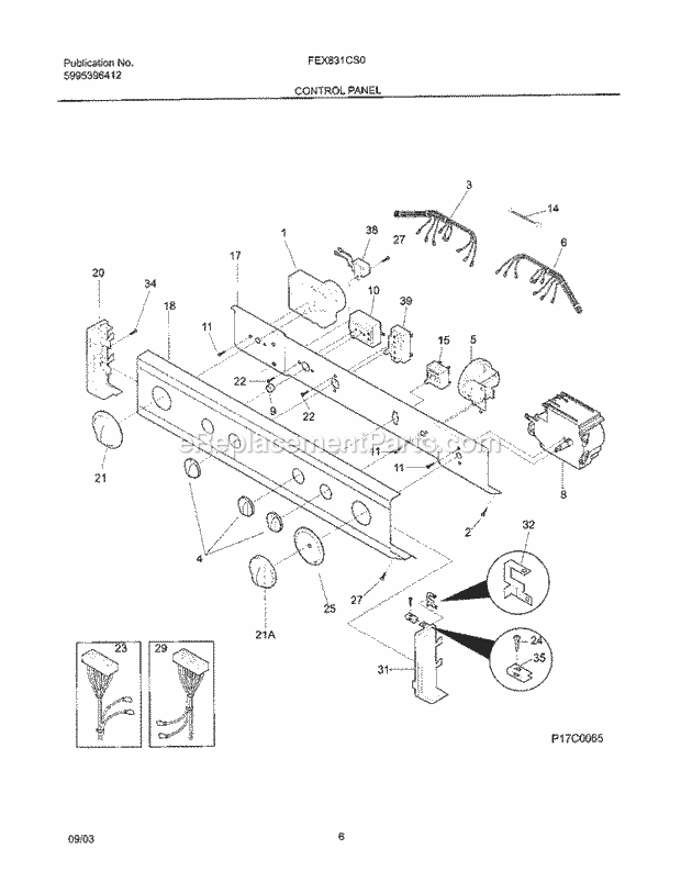 Part Location Diagram of 134310300 Frigidaire PANEL
