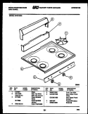 BACKGUARD AND COOKTOP PARTS Diagram and Parts List for GF201ND2  Frigidaire Range